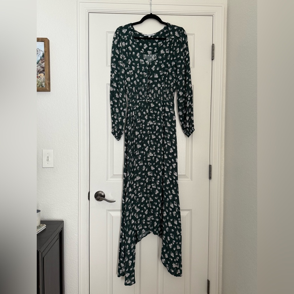 Baltic Born Green Sheath Dress with Bishop Sleeves